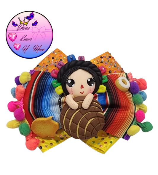 Pan dulce rhinestone bow