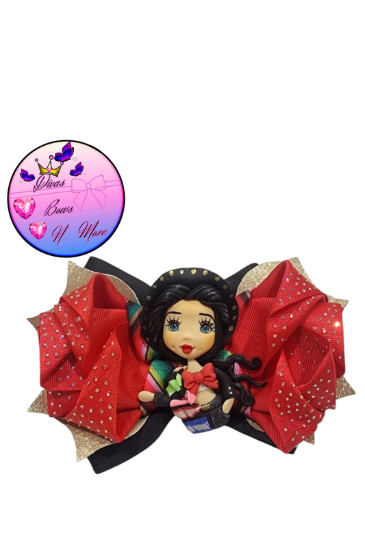 Garibaldi rose rhinestone bow