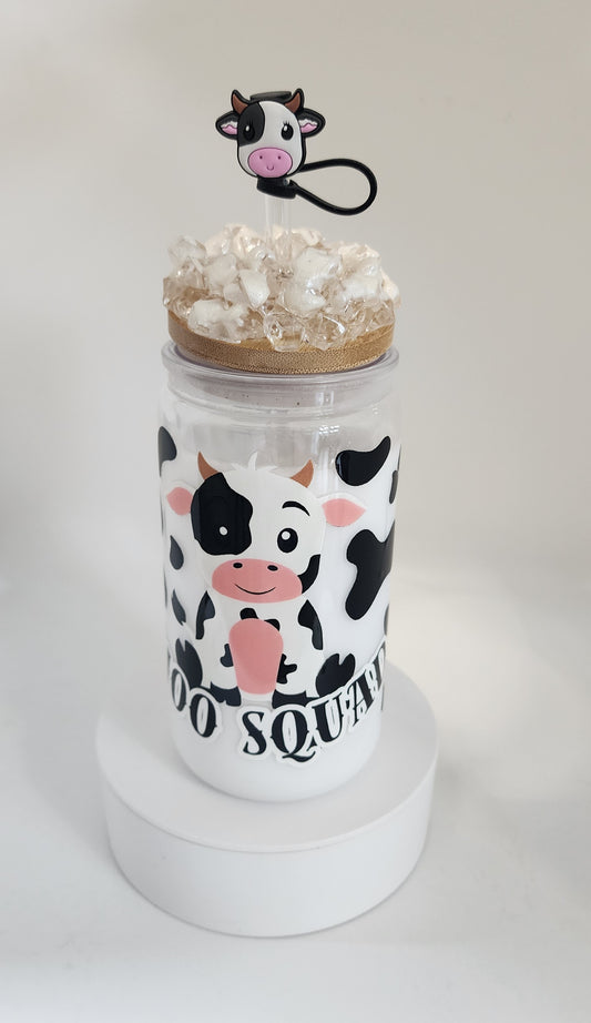 Moo snowglobe cup decorated lid